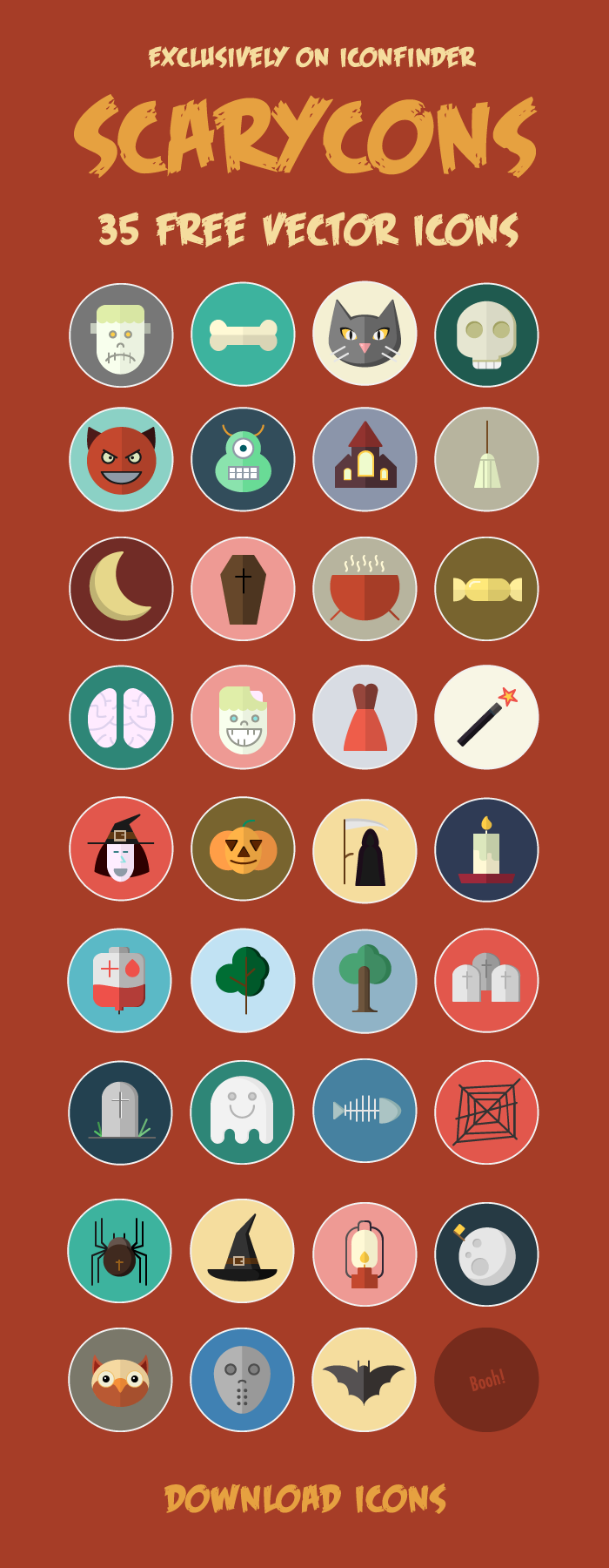 35 Free Vector Halloween Icons